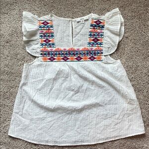 MINE White Top with Colorful Embroidery